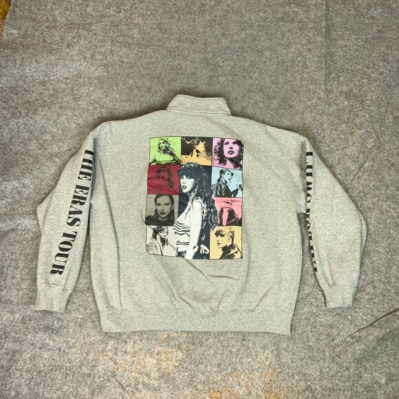 Taylor Swift Other - Taylor Swift Mens Pullover Large Gray 1/4 Zip Sweatshirt Eras Tour Merch Top